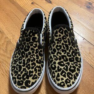 Leopard print slip on Vans